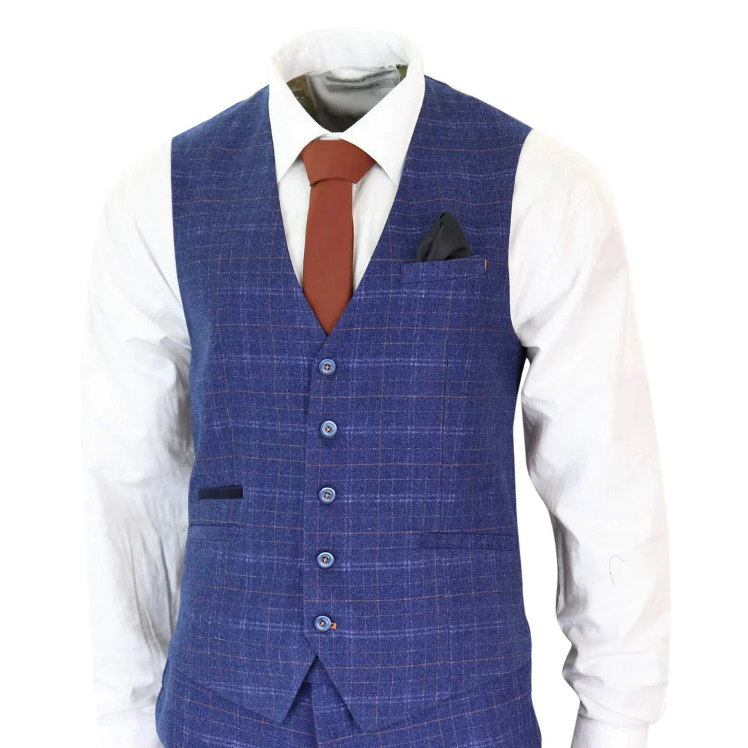 Cavani Kaiser -  Blue Tweed Check Suit