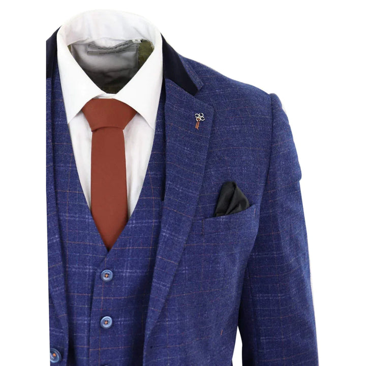 Cavani Kaiser -  Blue Tweed Check Suit