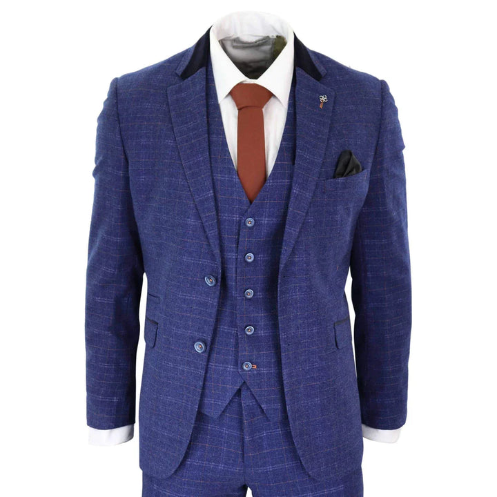 Cavani Kaiser -  Blue Tweed Check Suit