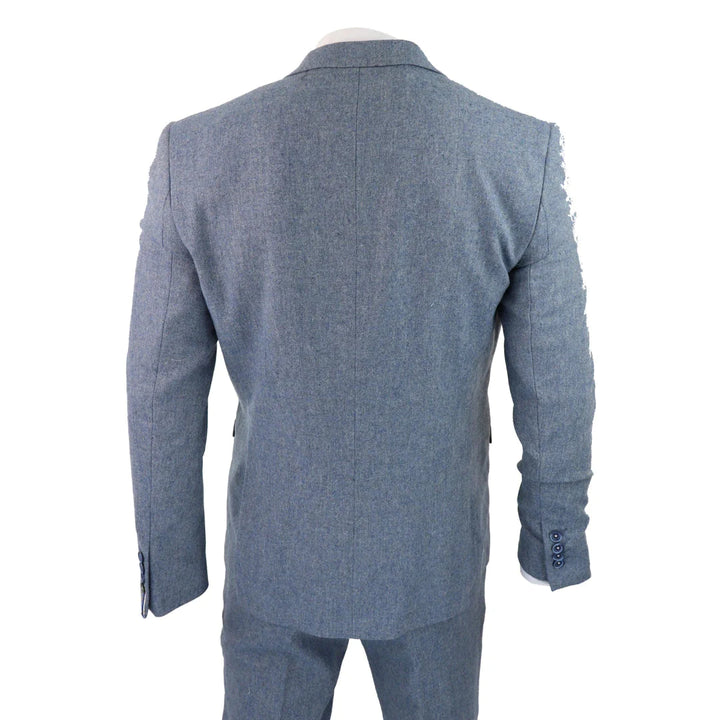 Cavani Wells - Light Blue 3 Piece Twill Suit