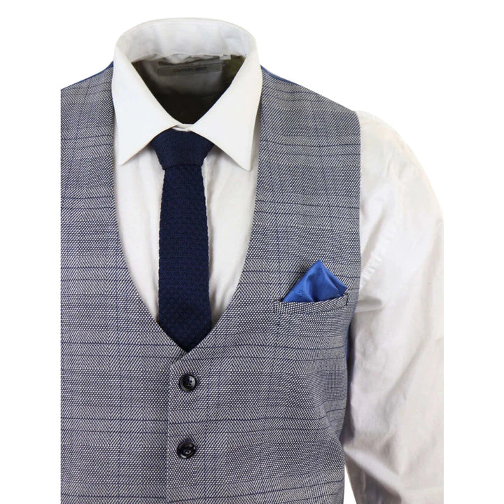 Marc Darcy Jerry - Grey 3 Piece Check Suit