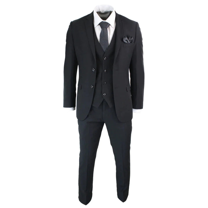 Parker- Men’s Piece Black Complete Classic Suit