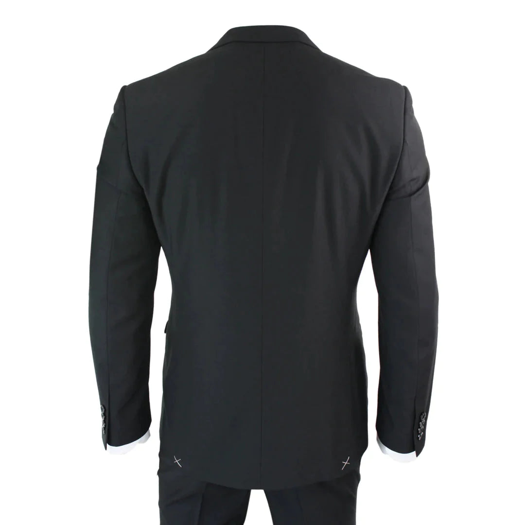 Parker- Men’s Piece Black Complete Classic Suit