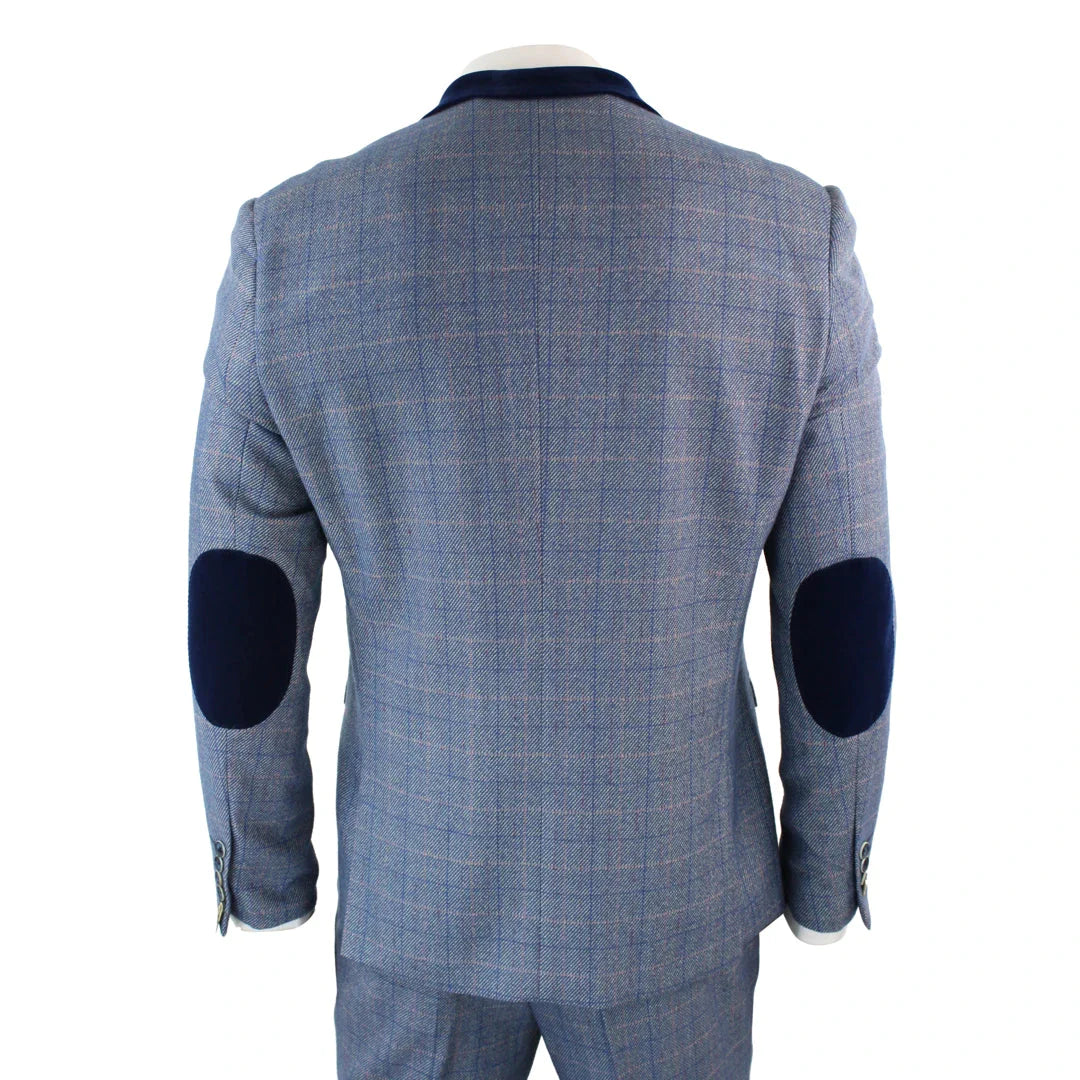 Marc Darcy Hilton - 3 Piece Light Blue Check Suit