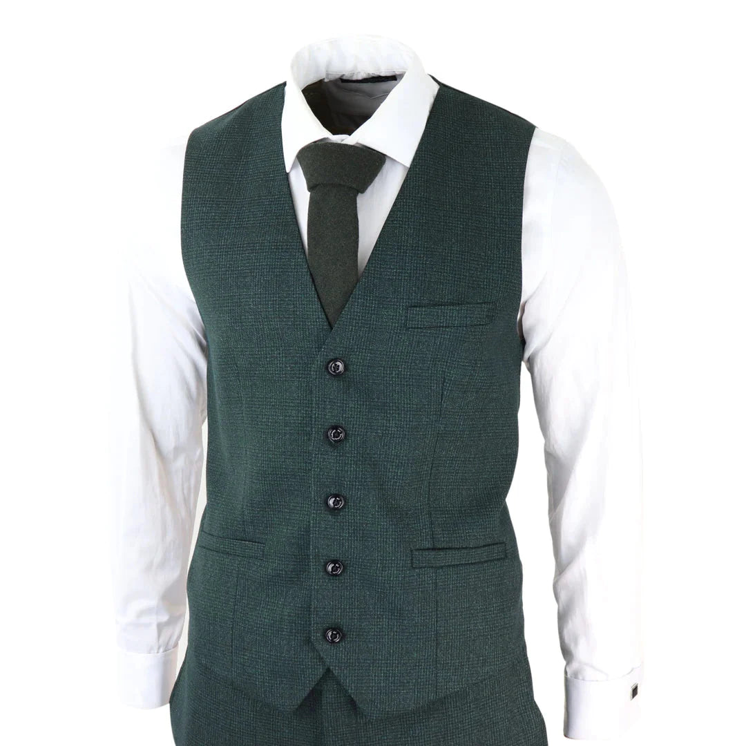 Cavani - 1920's Inspired 3 Piece Olive Green Suit Tailored Fit