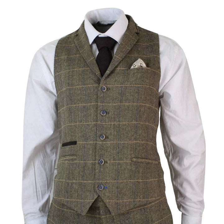 Cavani - 3 Piece Vintage Tweed Tan Brown Suit