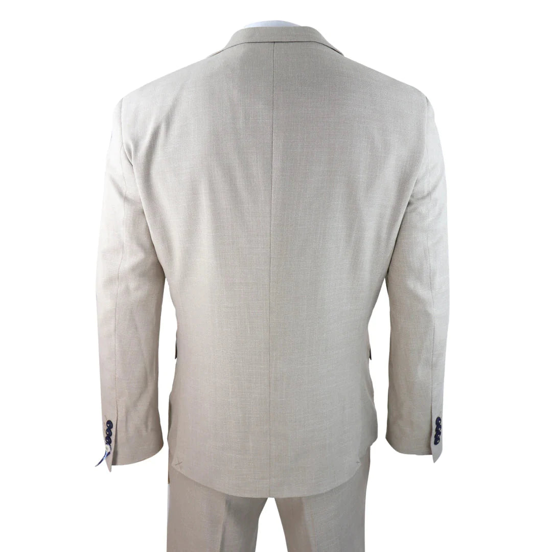 Cavani - 3 Piece Cream Linen Suit