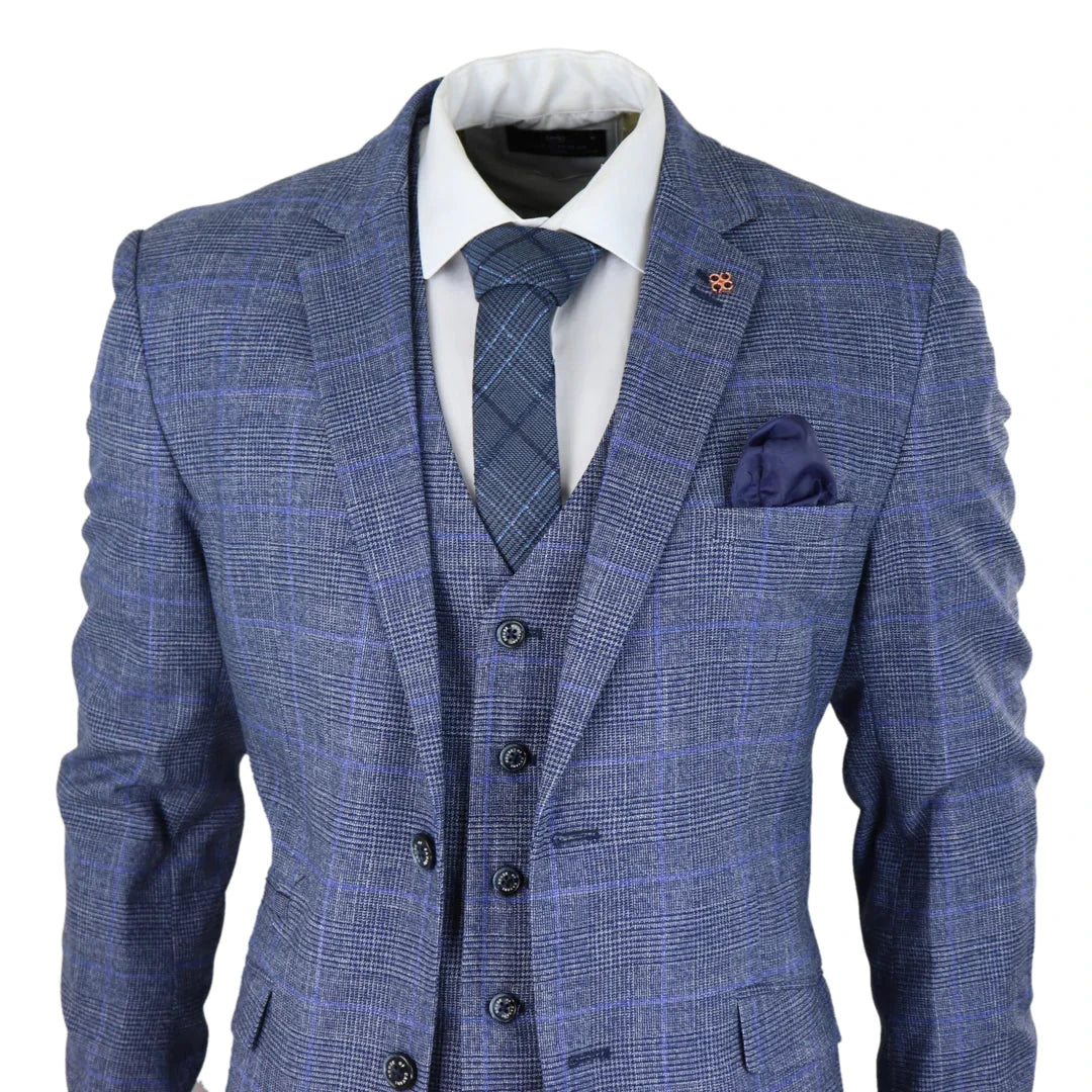 Cavani - 3 Piece Phantom Blue Suit