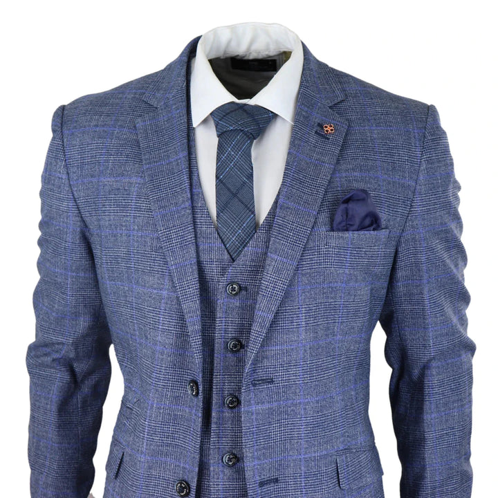 Cavani - 3 Piece Phantom Blue Suit