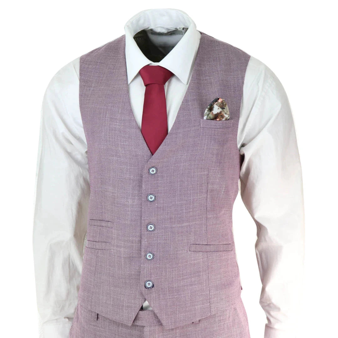 Cavani - 3 Piece Blush Pink Suit Tailored Fit