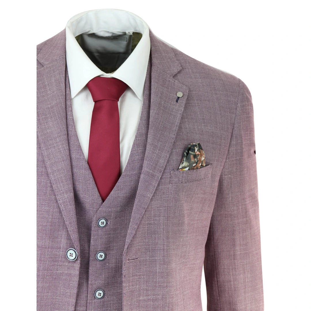 Cavani - 3 Piece Blush Pink Suit Tailored Fit