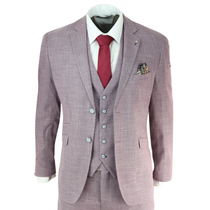 Cavani - 3 Piece Blush Pink Suit Tailored Fit