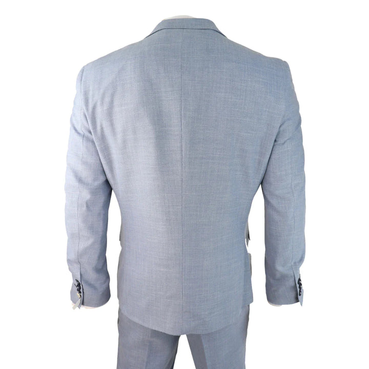 Cavani - 3 Piece Light Blue Linen Suit Tailored Fit