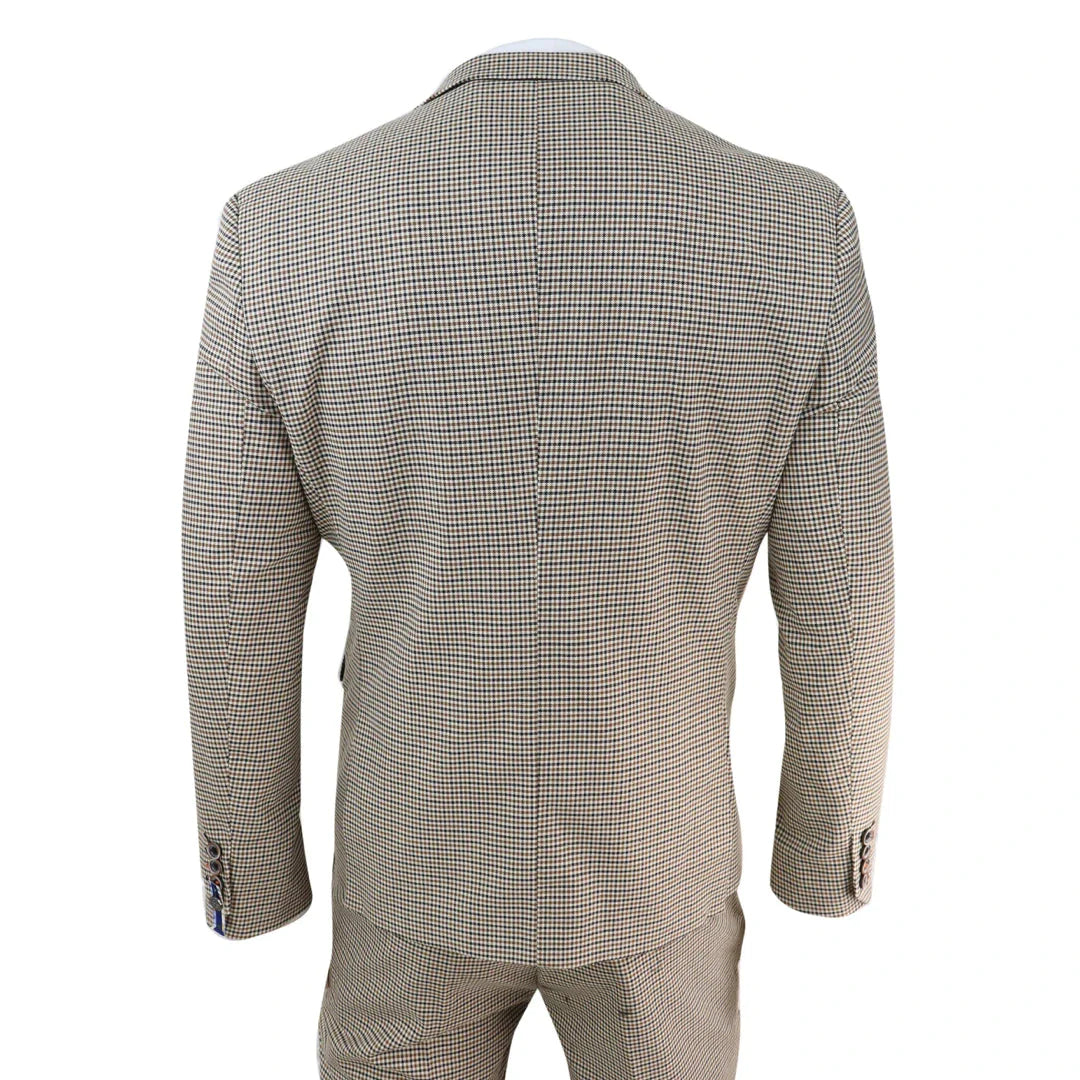 Cavani - Double Breasted Light Brown Tweed Suit