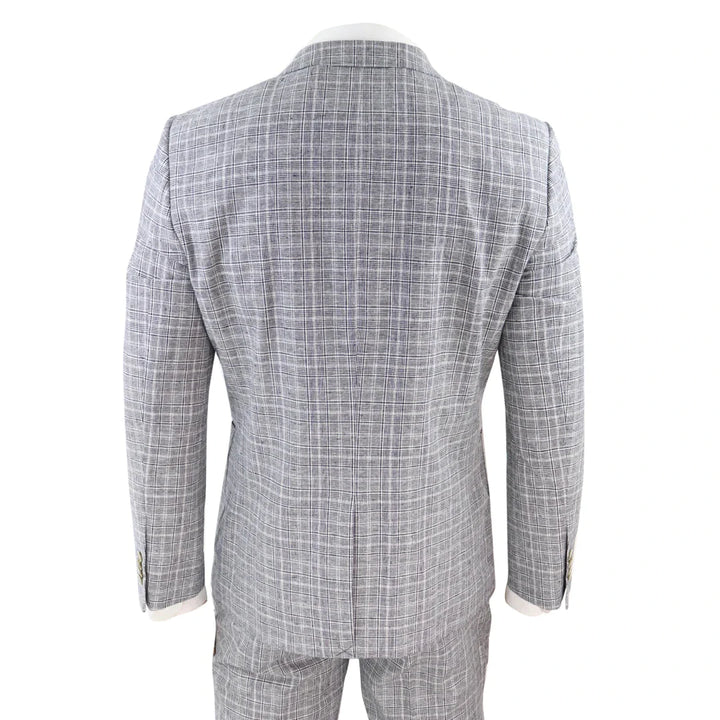 Harry Brown - 2 Piece Grey Check Linen Suit