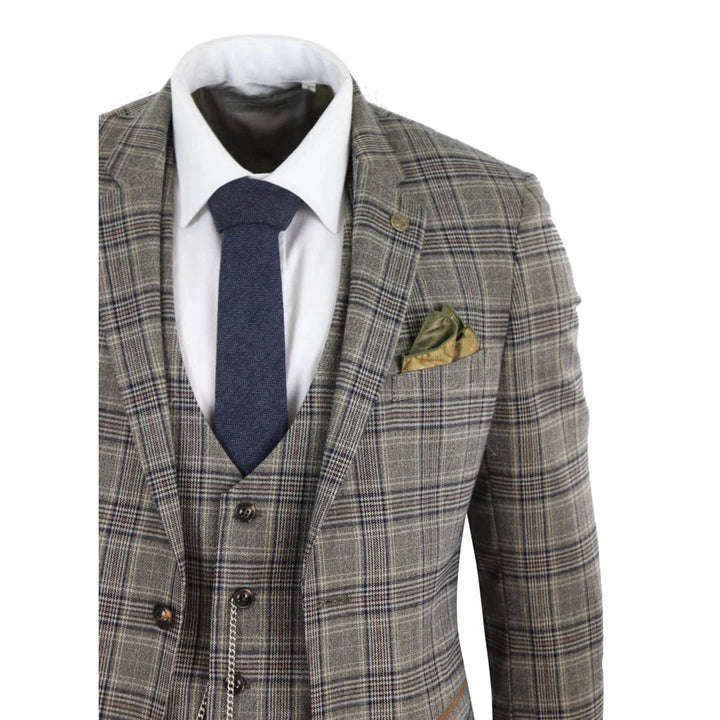 Marc Darcy - 3 Piece Brown Tweed Suit