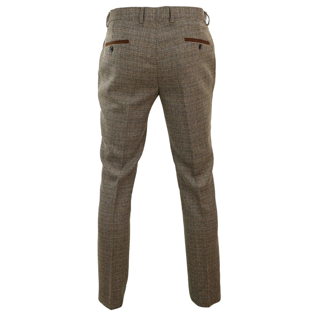 Mens Brown Tweed Suit Trousers