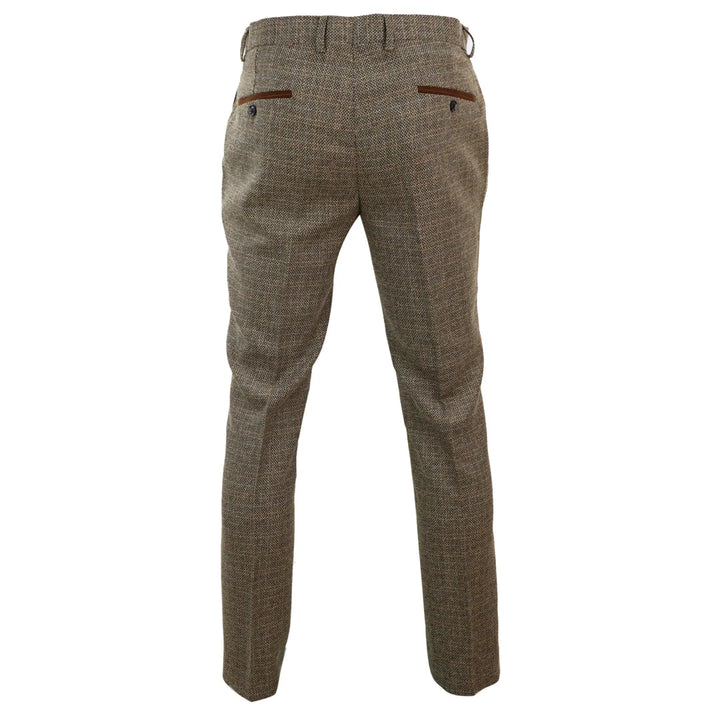 Mens Brown Tweed Suit Trousers