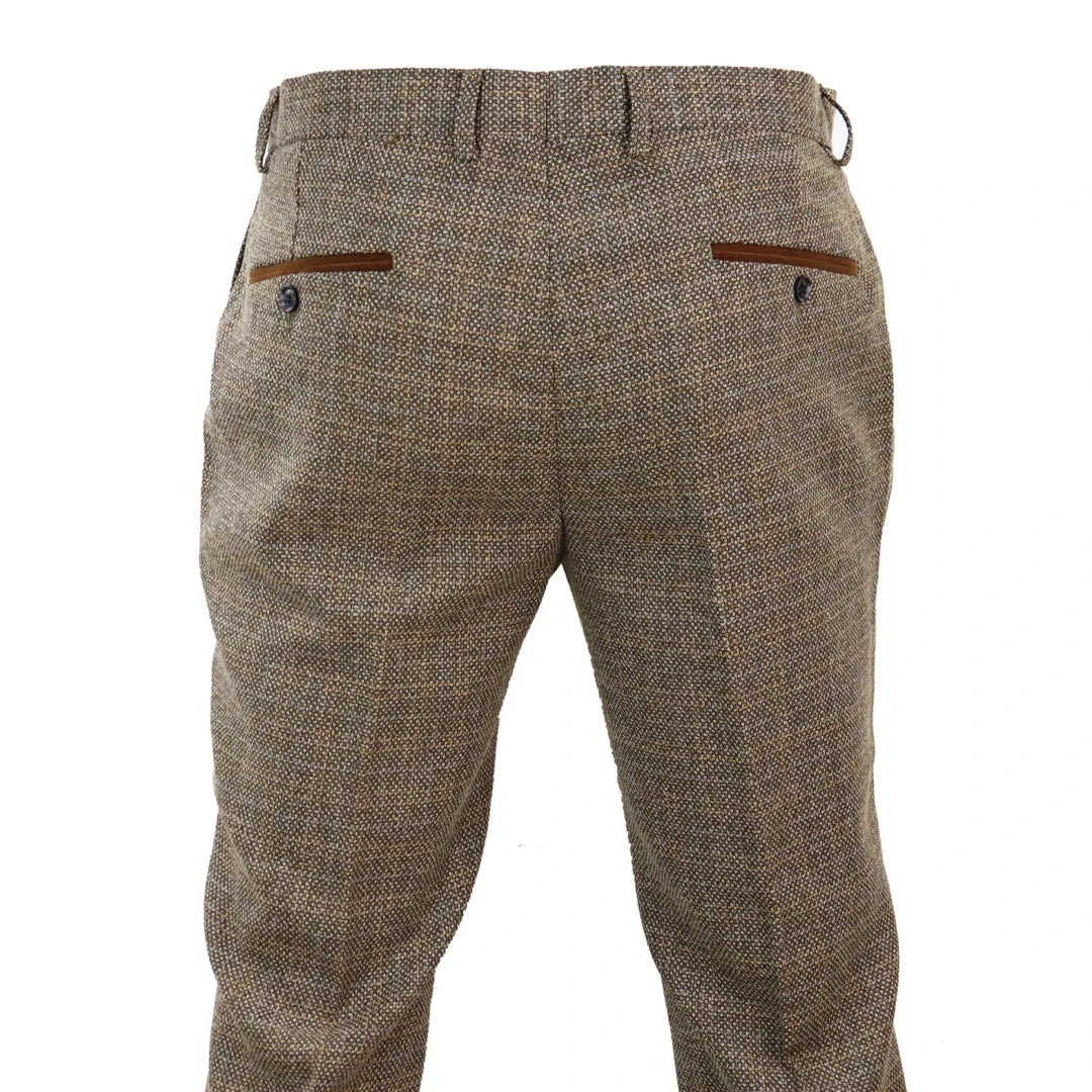 Mens Brown Tweed Suit Trousers