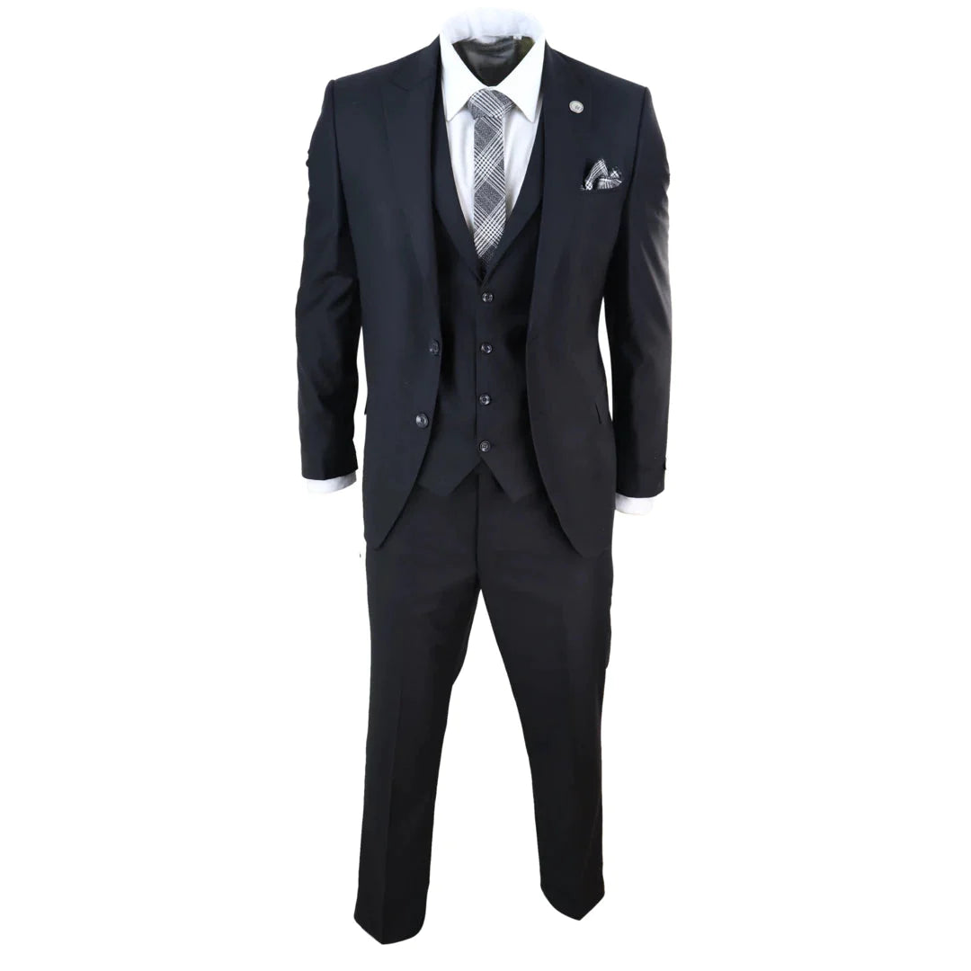 Mens Classic Black 3 Piece Suit