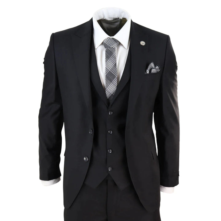 Mens Classic Black 3 Piece Suit