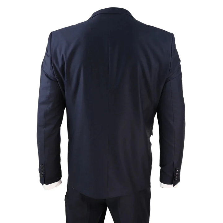 Mens Classic Navy-Blue 3 Piece Suit