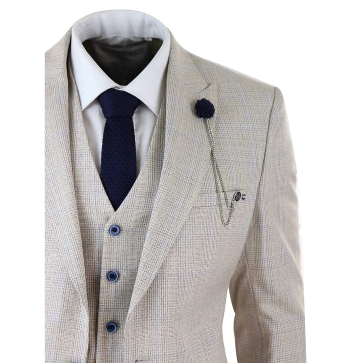 Cavani - 3 Piece Cream Wedding Suit