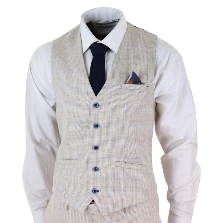 Cavani - 3 Piece Cream Wedding Suit