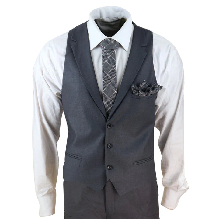 Mens Dark Grey 3 Piece Suit