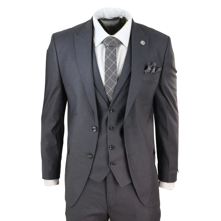 Mens Dark Grey 3 Piece Suit