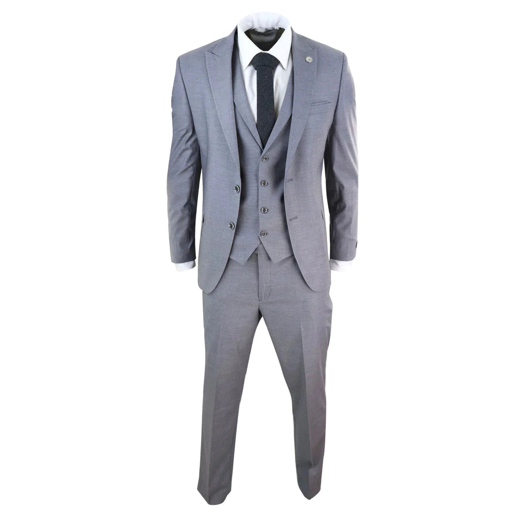 Mens Grey 3 Piece Suit