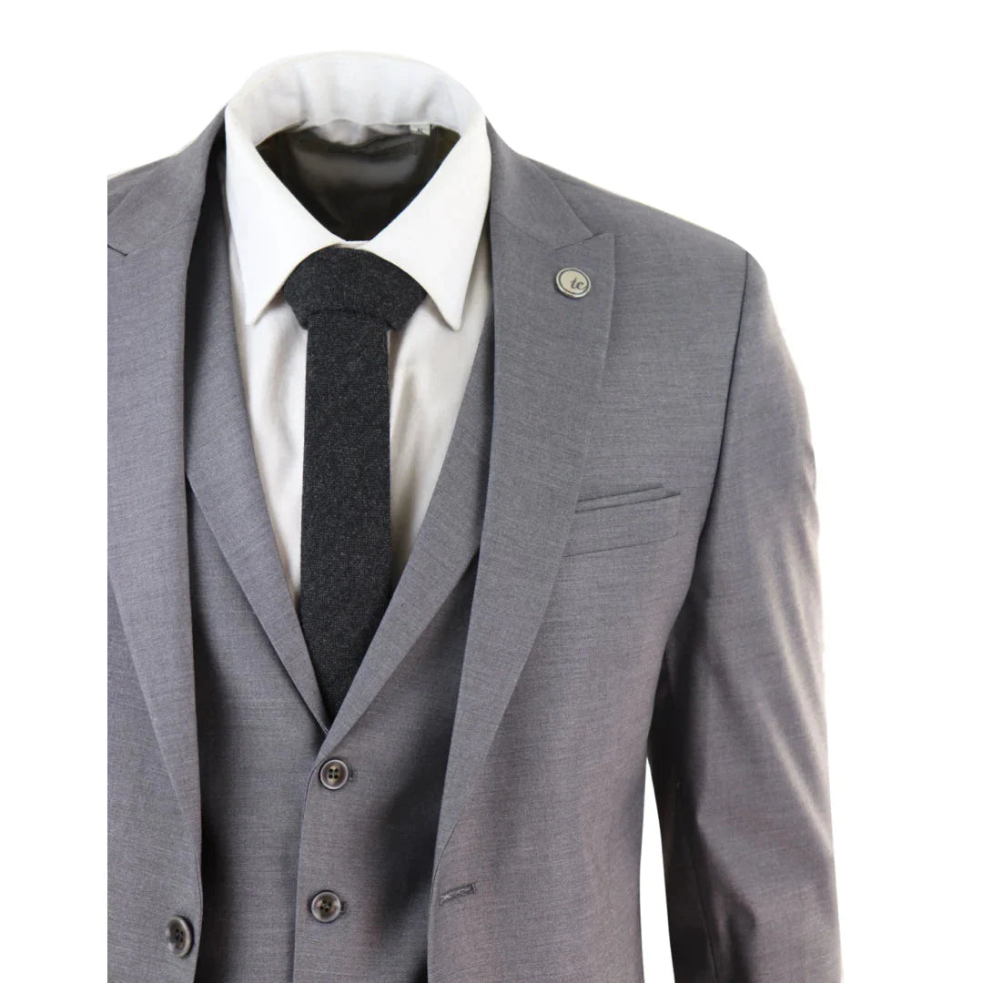 Mens Grey 3 Piece Suit