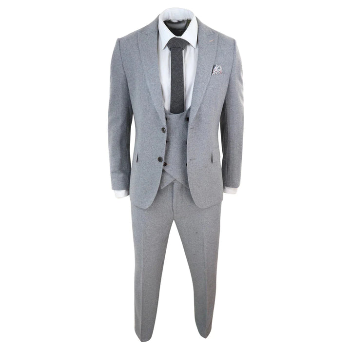 Harry Brown - Grey 3 Piece Wool Suit