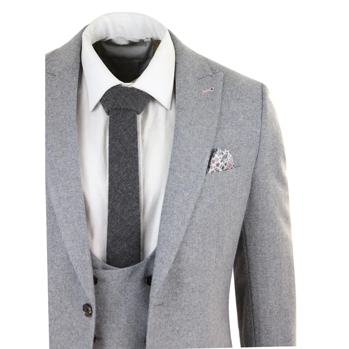 Harry Brown - Grey 3 Piece Wool Suit