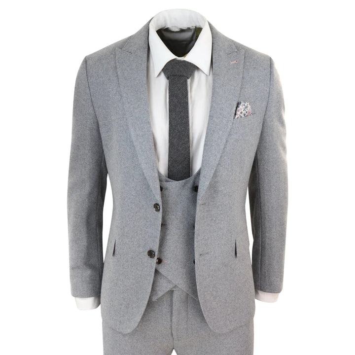 Harry Brown - Grey 3 Piece Wool Suit