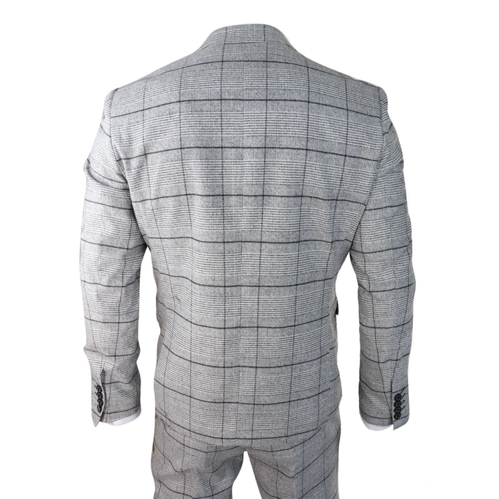 Cavani - 3 Piece Ghost Grey Tweed Suit