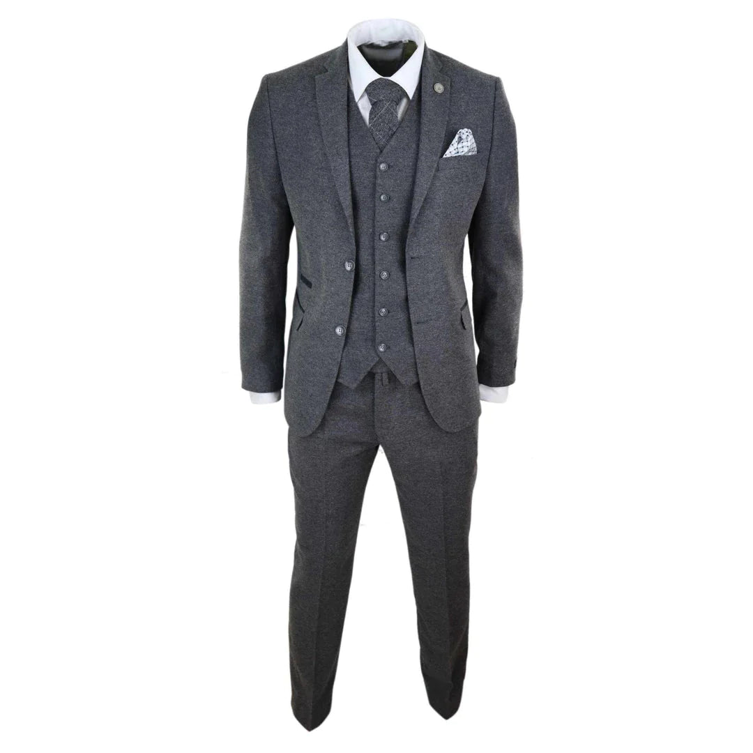 Mens Grey Wool Suit