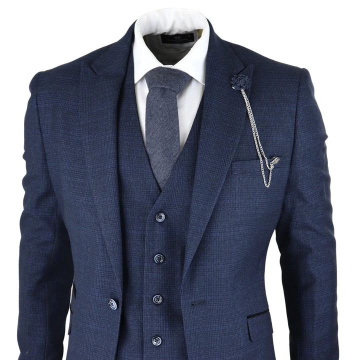 Cavani -  1920's Inspired 3 Piece Navy Blue Vintage Suit