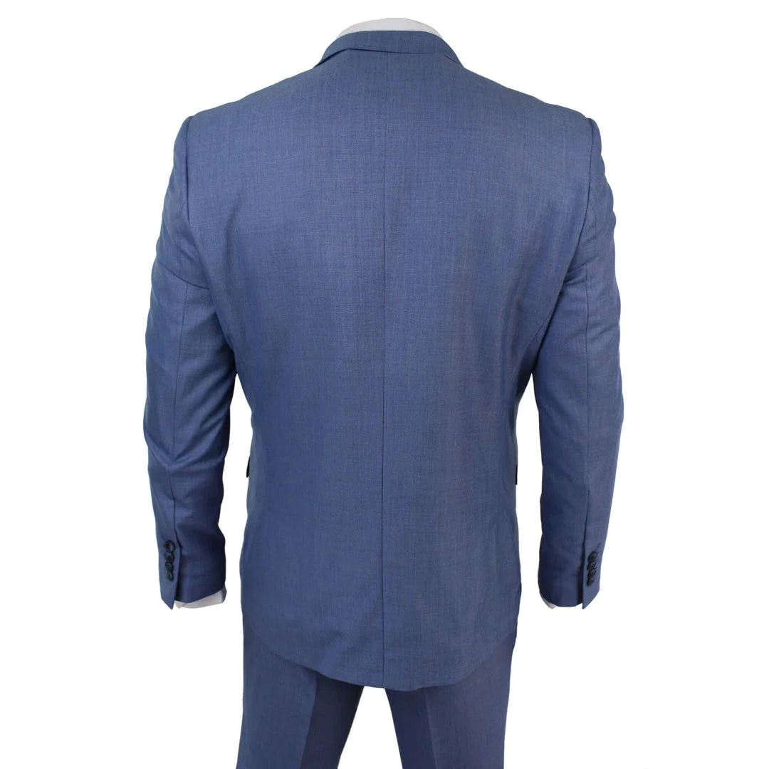 Mens Light Blue 3 Piece Suit, Tailored Fit