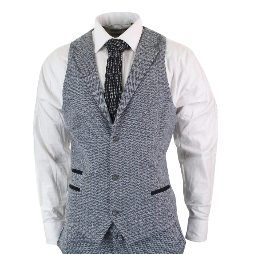 Tru Clothing - 3 Piece Light Grey Tweed Suit