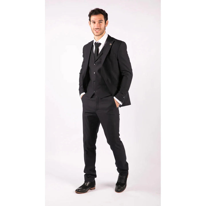 Mens Navy 3 Piece Wedding Suit