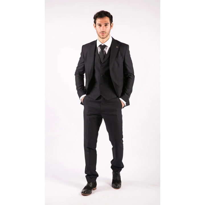 Mens Navy 3 Piece Wedding Suit