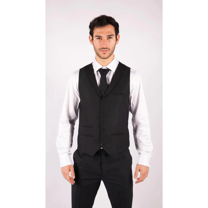 Mens Navy 3 Piece Wedding Suit