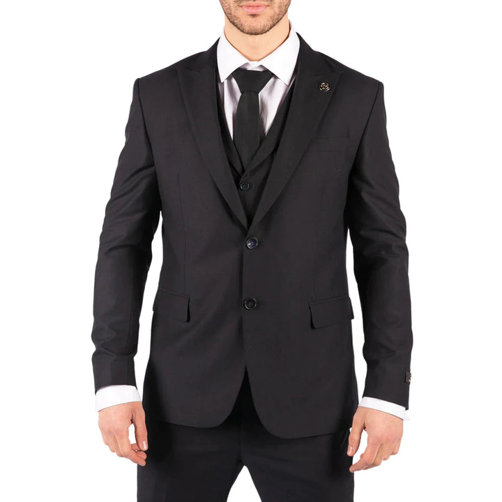 Mens Navy 3 Piece Wedding Suit