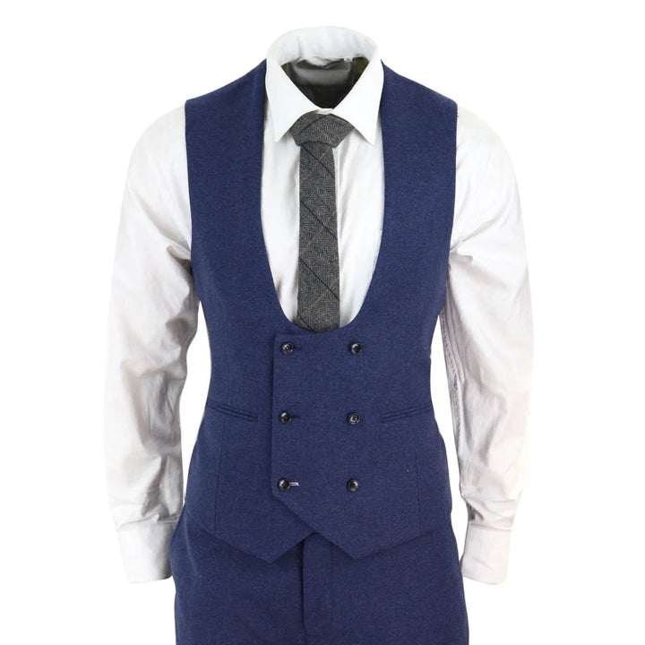 Navy-Blue 3 Piece Wool Suit