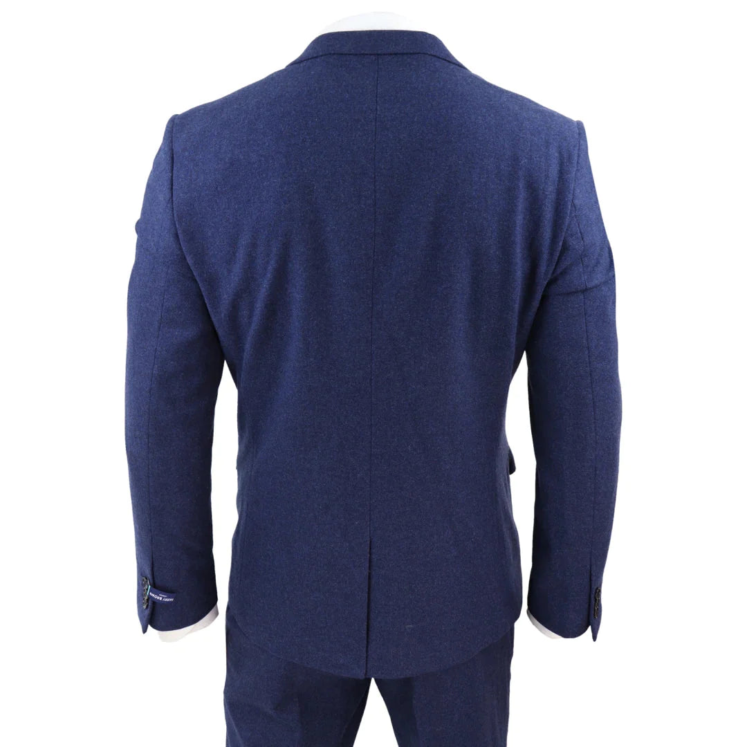 Navy-Blue 3 Piece Wool Suit