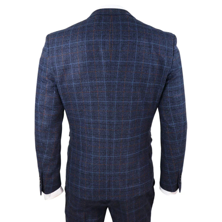 Navy-Blue Tweed Check Suit - Paul Andrew Harvey