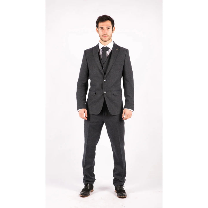 Mens Navy-Blue Wool Suit