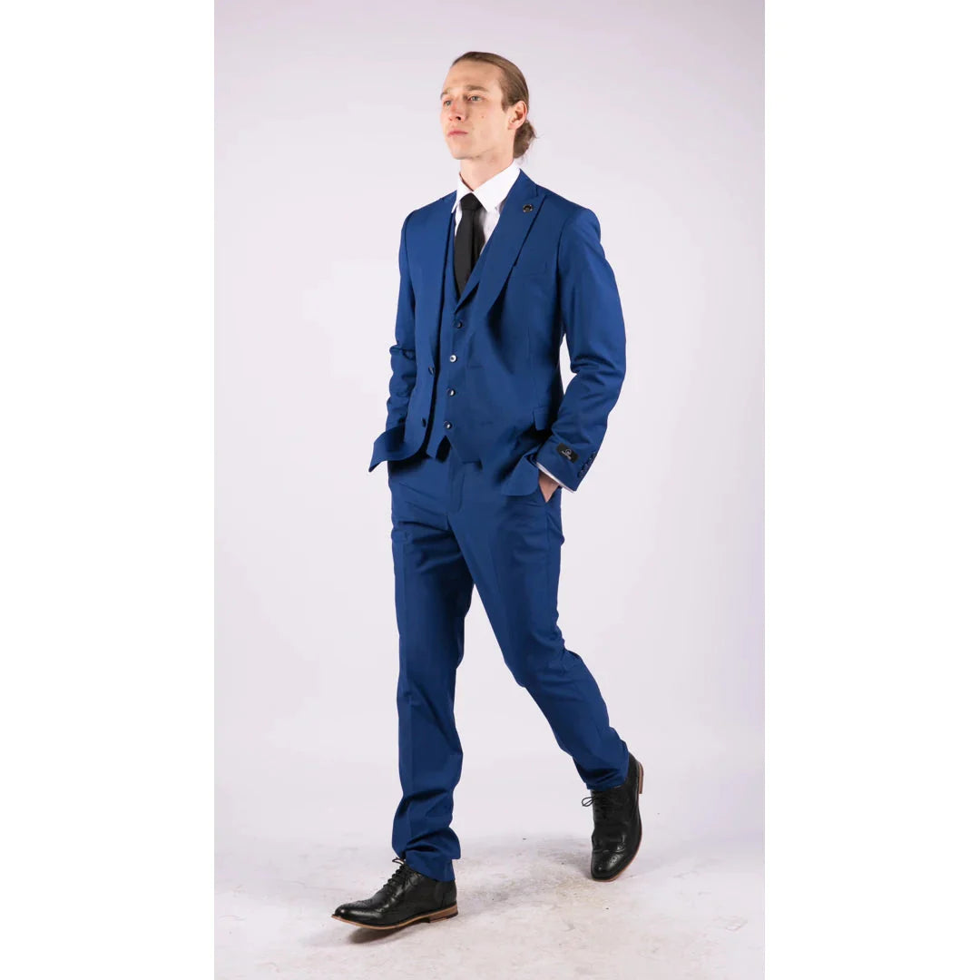 Mens Royal Blue Tailored Fit Suit