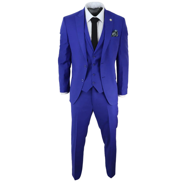 Mens Royal Blue Tailored Fit Suit